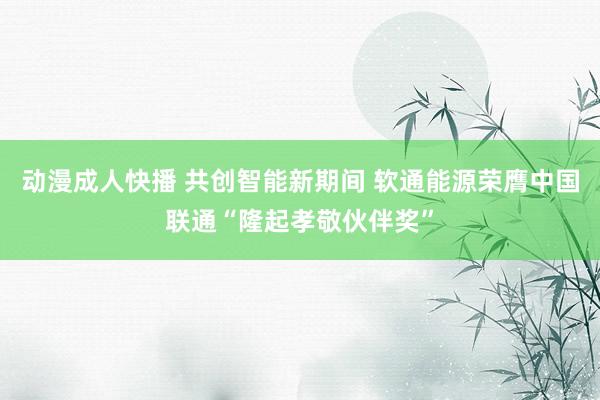 动漫成人快播 共创智能新期间 软通能源荣膺中国联通“隆起孝敬伙伴奖”