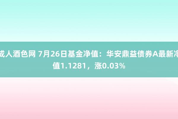 成人酒色网 7月26日基金净值：华安鼎益债券A最新净值1.1281，涨0.03%