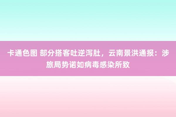 卡通色图 部分搭客吐逆泻肚，云南景洪通报：涉旅局势诺如病毒感染所致