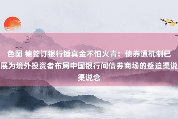 色图 德签订银行锤真金不怕火青：债券通机制已发展为境外投资者布局中国银行间债券商场的蹙迫渠说念