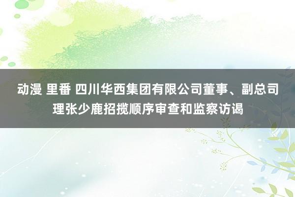 动漫 里番 四川华西集团有限公司董事、副总司理张少鹿招揽顺序审查和监察访谒