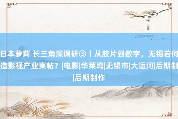 日本萝莉 长三角深调研③丨从胶片到数字，无锡若何打造影视产业柬帖？|电影|华莱坞|无锡市|大运河|后期制作